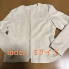 ライトベージュ ノーカラージャケットのサムネイル