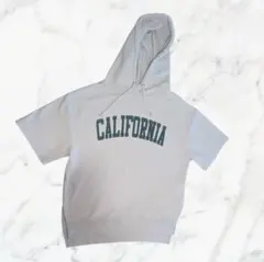 【楽ちん】半袖パーカー フード付き ゆったり カジュアル 体型カバー レディース