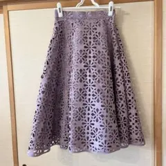 MERCURYDUO ヒートカット ジャガード スカート フレア