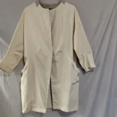 REALCUBE アイボリー ノーカラーオープンフロント コート