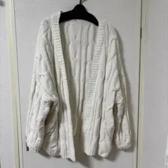 GYDA モールヤーン ケーブルニットカーディガン（アイボリー）