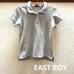 EAST BOY 半袖　ポロシャツ　グレー　ロゴ　シンプルのサムネイル