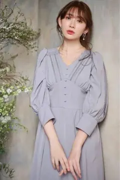 her lip to Cascading Gathered Dress - メルカリ