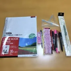 文房具セット KOKUYO替紙 鉛筆 定規 おそ松さんケース蛍光ペン　赤ペン