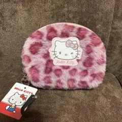 Hello Kitty ヒョウ柄ファーポーチ