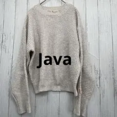 Javaワッフルニット クルーネック アイボリー M