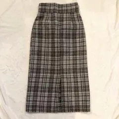 しまむら チェック柄タイトスカート Mサイズ ウエストゴム