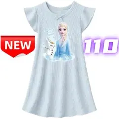 ⭐新品⭐エルサとオラフ プリント 半袖ワンピース プリンセス 子供服 110cm