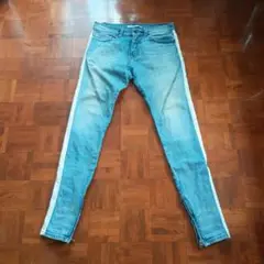 GOLDEN DENIM スリムデニムパンツ サイドライン