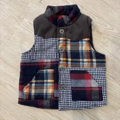 中綿ベスト パッチワーク柄 110cm