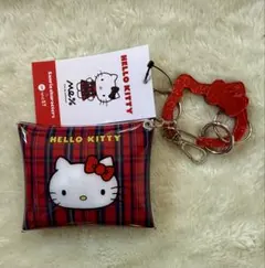 新品 ハローキティ LOWRYS FARM Me% カラビナ付きポーチ 赤