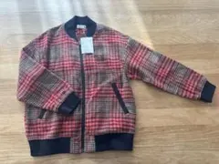 【未使用タグ付き】ブランシェス　赤チェックジャケット　130センチ