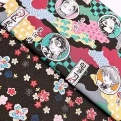 No.3237 鬼滅の刃　和柄☆ハギレセット☆綿生地