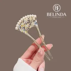 BELINDA FASHION 花柄パール装飾かんざし