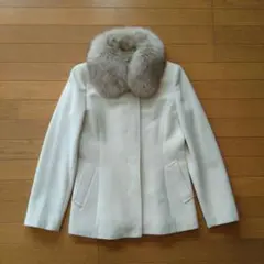 23区 フォックスファー付き アンゴラコート ショートコート