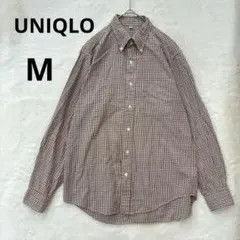 美品 UNIQLO メンズ M ボタンダウン コットンブロードシャツ　コットン