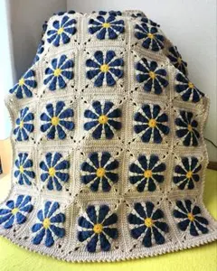最終価格】ブロックプリントうねうねキルトブランケット さくらんぼ