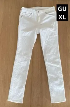 ②レディース　ジーユー　ホワイトデニム　ウエスト73 ストレッ