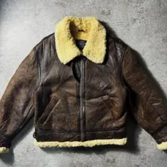 【超希少】名作 90s リアルムートン B-3 レザージャケット