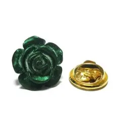 pin-2194　ラペルピン★ピンズ　薔薇　バラ　ローズ　花　エメラルドグリーン