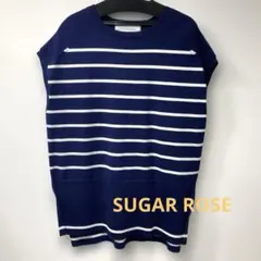 SUGAR ROSE ボーダーサマーニット　 ネイビーのサムネイル