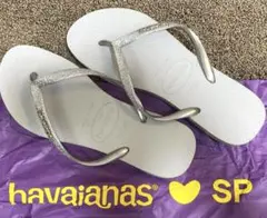 【新品】Havaianas ハワイアナス シルバー スリムスパークル37-38のサムネイル