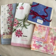 新品　ブランドハンカチ　プライベートレーベル　レノマ　マリクレール　4枚セット