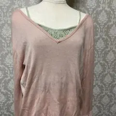 【新品タグ付】MICOAMERI ピンク Vネックニット おまけ付 春色