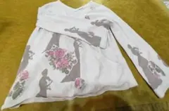 花柄シルエット カシュクールセーター 淡いピンク系のサムネイル