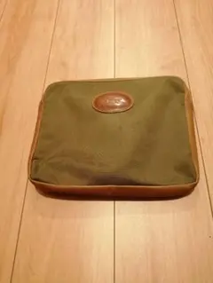 LONG CHAMP オールドロンシャン ポーチ セカンドバッグ　カーキ レザーのサムネイル