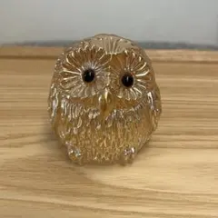 フクロウ　ガラスの置物
