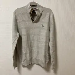 CHAPS グレー ハーフジップニットセーター