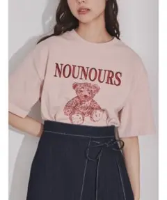 merry jenny NOUNOURS くま　Tシャツ ピンクのサムネイル