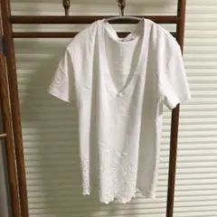 ZARA ホワイト Vネック Tシャツ USA S