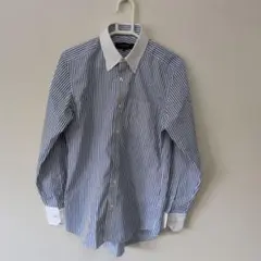 COMME CA ISM 青白ストライプ 長袖シャツ SS