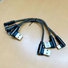 USBケーブル　15cm 3本セット　AtoC USB-C Cケーブル