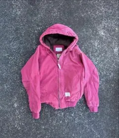 90s フード付きピンクジャケット Mサイズ ジップパーカー