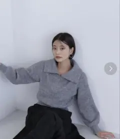 ハーフジップ ニット