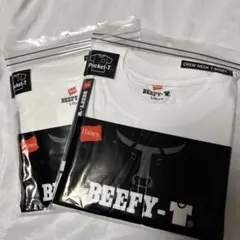 新品　L ビーフィー　ヘビーウェイト　ポケットTシャツ　ホワイト　2パックのサムネイル