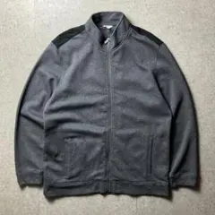 Calvin Klein スウェット　フルジップ　ワンポイント　ダークグレーXL