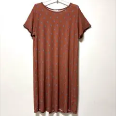 総柄 半袖ワンピース