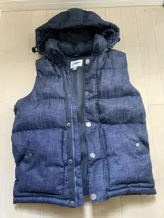 OLD NAVY フード付きダウンベスト ダークブルー