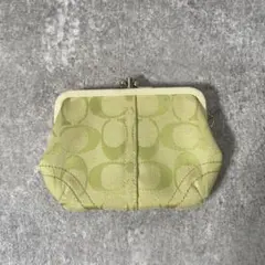 COACH Coin Purse Wallet　kisslock Green