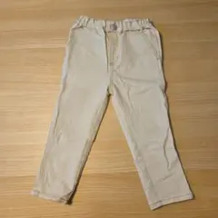 プティマイン オフホワイト ロングパンツ デニム風