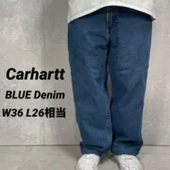 カーハート　ブルーデニム　ジーンズ　裏地あり　古着　W36 L26相当のサムネイル