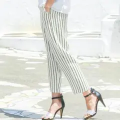 大人カジュアルバックウエストゴム☆シンプルスラックスレギパン/テーパードパンツ