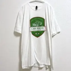 ディストリクト 車柄 Ｔシャツ 丸首 半袖 2XL ビッグサイズ 白緑 普段着のサムネイル