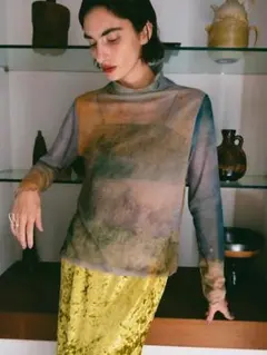 sahara ハイネックシアートップ