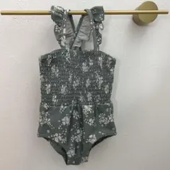 【H&M】花柄ベビー水着 86cm グリーンフラワー