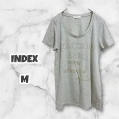 INDEX インデックス 半袖（M）グレー プリント Tシャツ 夏 シンプル